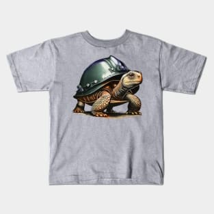 Tortoise with Helmet Kids T-Shirt